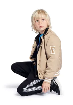 Karl Lagerfeld pantaloni copii culoarea negru, cu imprimeu, Z30418 imagine