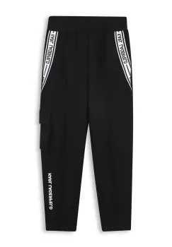 Karl Lagerfeld pantaloni copii culoarea negru, cu imprimeu, Z30451 imagine