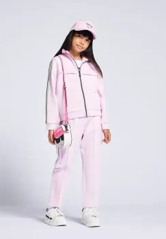 Karl Lagerfeld pantaloni copii culoarea roz, cu imprimeu, Z30451 imagine