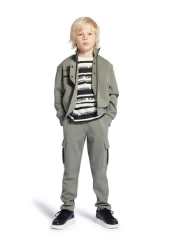 Karl Lagerfeld pantaloni copii culoarea verde, neted, Z30419 imagine