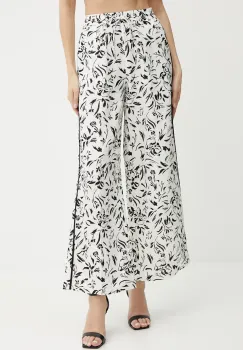 Karl Lagerfeld pantaloni culoarea alb, lat, high waist, A2W10016 imagine