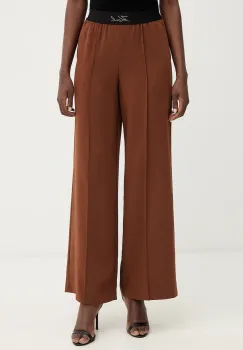 Karl Lagerfeld pantaloni culoarea maro, drept, high waist, B1W10014 imagine