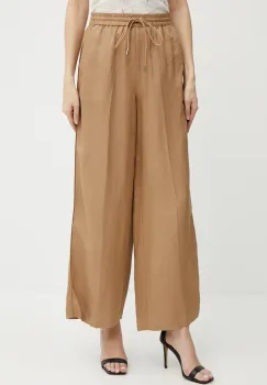 Karl Lagerfeld pantaloni culoarea maro, lat, high waist, A2W10016 imagine