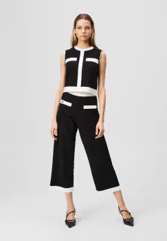 Karl Lagerfeld pantaloni culoarea negru, drept, high waist, A3W10103 imagine