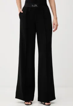 Karl Lagerfeld pantaloni culoarea negru, drept, high waist, B1W10014 imagine