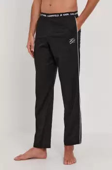 Karl Lagerfeld Pantaloni de pijama barbati, culoarea negru, cu imprimeu imagine