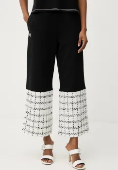 Karl Lagerfeld pantaloni de trening cu amestec de lana culoarea negru, cu imprimeu, A3W10008 imagine