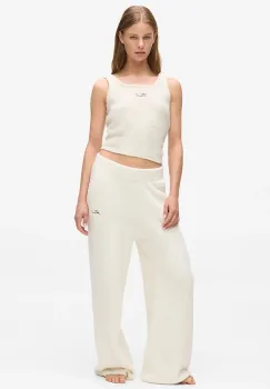 Karl Lagerfeld pantaloni de trening culoarea bej, uni, A4W44005 imagine