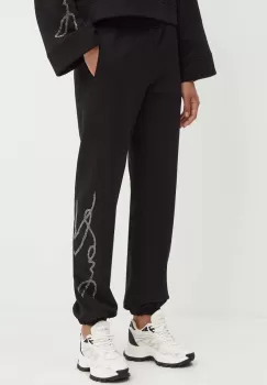 Karl Lagerfeld pantaloni de trening culoarea negru, cu imprimeu, 245W1053 imagine