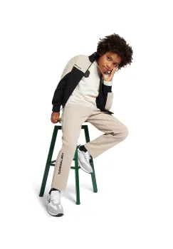Karl Lagerfeld pantaloni de trening pentru copii culoarea bej, cu imprimeu, Z30633 imagine