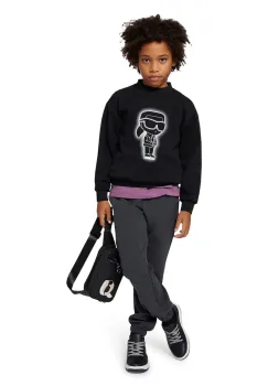 Karl Lagerfeld pantaloni de trening pentru copii culoarea gri, melanj, Z30630 imagine