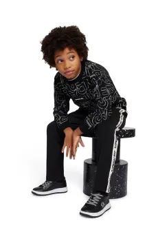 Karl Lagerfeld pantaloni de trening pentru copii culoarea negru, cu imprimeu, Z30628 imagine