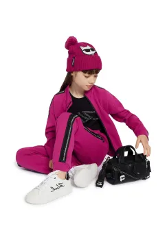 Karl Lagerfeld pantaloni de trening pentru copii culoarea roz, cu imprimeu, Z30596 imagine
