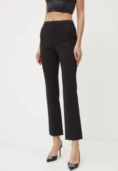 Karl Lagerfeld pantaloni femei, culoarea negru, drept, high waist, 245W1001 imagine