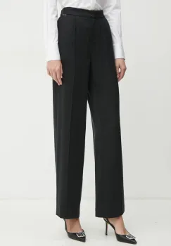 Karl Lagerfeld pantaloni femei, culoarea negru, drept, high waist, A1W10070 imagine
