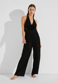 Karl Lagerfeld pantaloni femei, culoarea negru, drept, medium waist, A2W46008 imagine