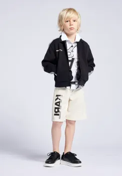 Karl Lagerfeld pantaloni scurti copii culoarea bej, talie reglabila, Z30413 imagine
