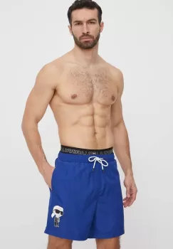Karl Lagerfeld pantaloni scurti de baie culoarea albastru marin imagine