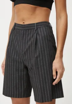 Karl Lagerfeld pantaloni scurti din lana culoarea gri, modelator, high waist, A1W10124 imagine