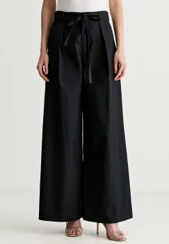 Karl Lagerfeld pantaloni wide leg pentru femei din bumbac imagine