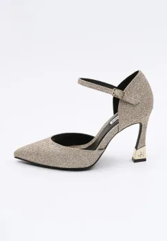 Karl Lagerfeld pantofi cu toc PREMIERE 90 culoarea argintiu, KL33504G imagine