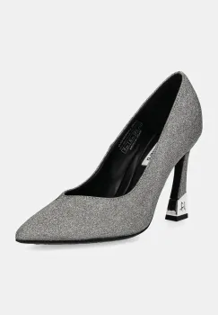 Karl Lagerfeld pantofi cu toc PREMIERE 90 culoarea argintiu, KL33514G imagine