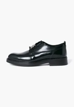 Karl Lagerfeld pantofi de piele BLAKE culoarea negru, cu toc plat, KL41425 imagine