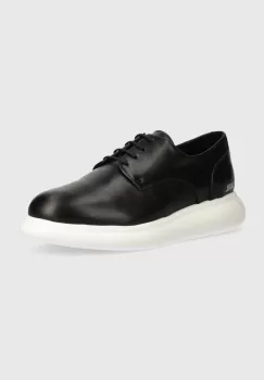 Karl Lagerfeld pantofi de piele GRANBY barbati, culoarea negru, KL22330 imagine
