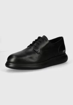 Karl Lagerfeld pantofi de piele GRANBY barbati, culoarea negru, KL22330 imagine