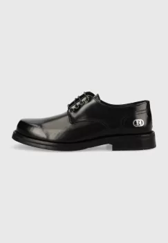 Karl Lagerfeld pantofi de piele KRAFTMAN barbati, culoarea negru, KL11423 imagine