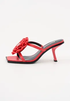 Karl Lagerfeld papuci de piele KARMEL femei, culoarea roz, cu toc cui, KL33624 imagine