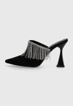 Karl Lagerfeld papuci din piele DEBUT II femei, culoarea negru, cu toc cui, KL32004 imagine