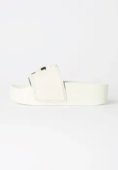 Karl Lagerfeld papuci KONDO MAXI femei, culoarea alb, cu platforma, KL80805A imagine