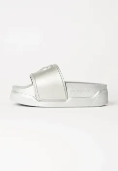 Karl Lagerfeld papuci KONDOMINIUM femei, culoarea argintiu, cu platforma, KL88819 imagine