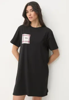 Karl Lagerfeld pijama femei, culoarea negru, bumbac, A1W45007 imagine