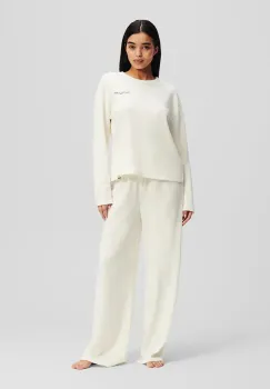 Karl Lagerfeld pijamale de bumbac culoarea bej, bumbac, A1W45008 imagine