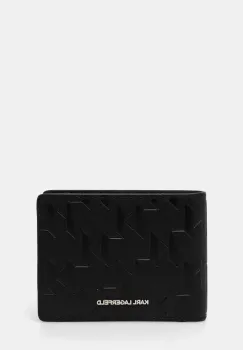 Karl Lagerfeld portofel de piele barbati, culoarea negru, A1M32015 imagine