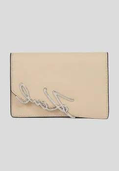 Karl Lagerfeld portofel de piele culoarea bej, A3W32018 imagine