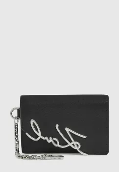 Karl Lagerfeld portofel de piele culoarea negru, A4W32019 imagine