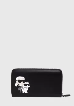 Karl Lagerfeld portofel de piele femei, culoarea negru imagine