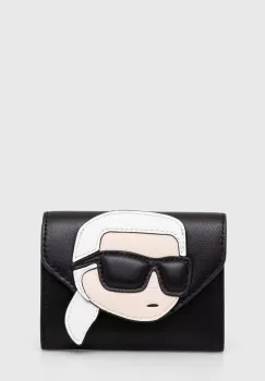 Karl Lagerfeld portofel de piele femei, culoarea negru, 245W3214 imagine