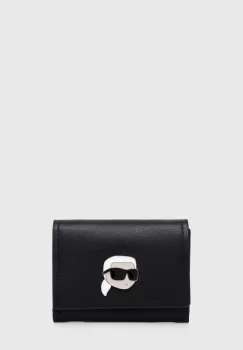 Karl Lagerfeld portofel de piele femei, culoarea negru imagine