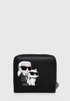 Karl Lagerfeld portofel de piele femei, culoarea negru imagine