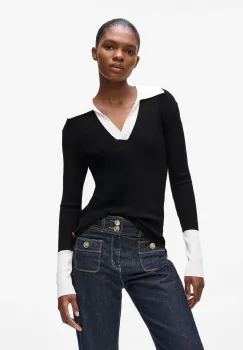 Karl Lagerfeld pulover culoarea negru, light, A4W18043 imagine