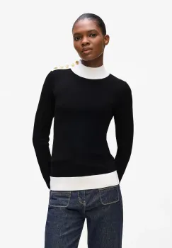 Karl Lagerfeld pulover culoarea negru, light, cu turtleneck, A4W18038 imagine