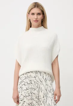 Karl Lagerfeld pulover de bumbac culoarea bej, cu turtleneck, A3W18024 imagine