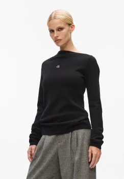 Karl Lagerfeld pulover de casmir culoarea negru, light, A4W18042 imagine