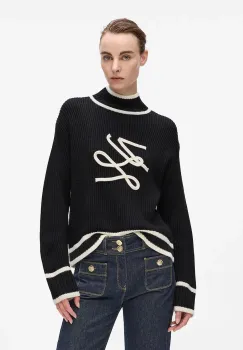 Karl Lagerfeld pulover de lana culoarea negru, cu turtleneck, A4W18051 imagine