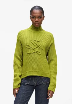 Karl Lagerfeld pulover de lana culoarea verde, cu turtleneck, A4W18051 imagine
