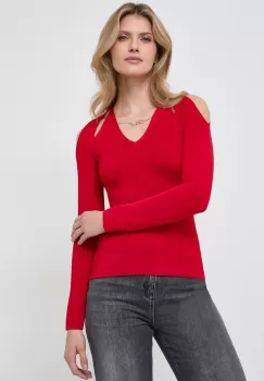 Karl Lagerfeld pulover femei, culoarea rosu imagine